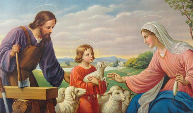 Nodošanās Svētajai ģimenei: goda sardze, lai lūgtu Jēzus, Jāzepa un Marijas palīdzību