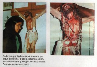 A imagem de Jesus Crucificado chora sangue humano. A história vai ao redor do mundo