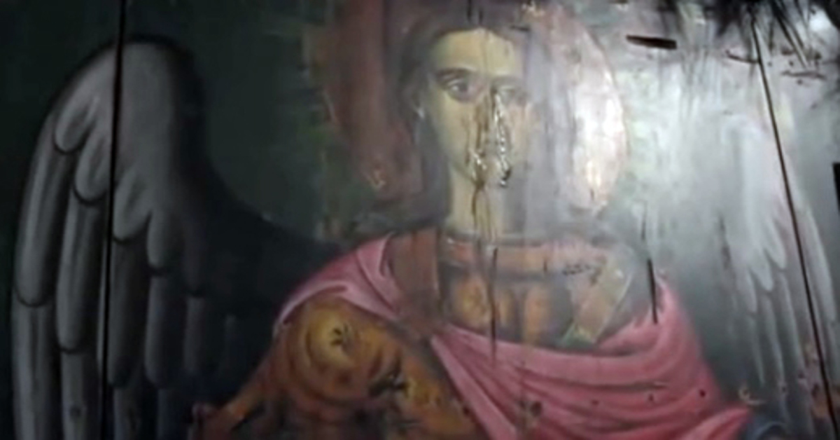 Grieķija: asarošana no erceņģeļa Miķeļa ikonas