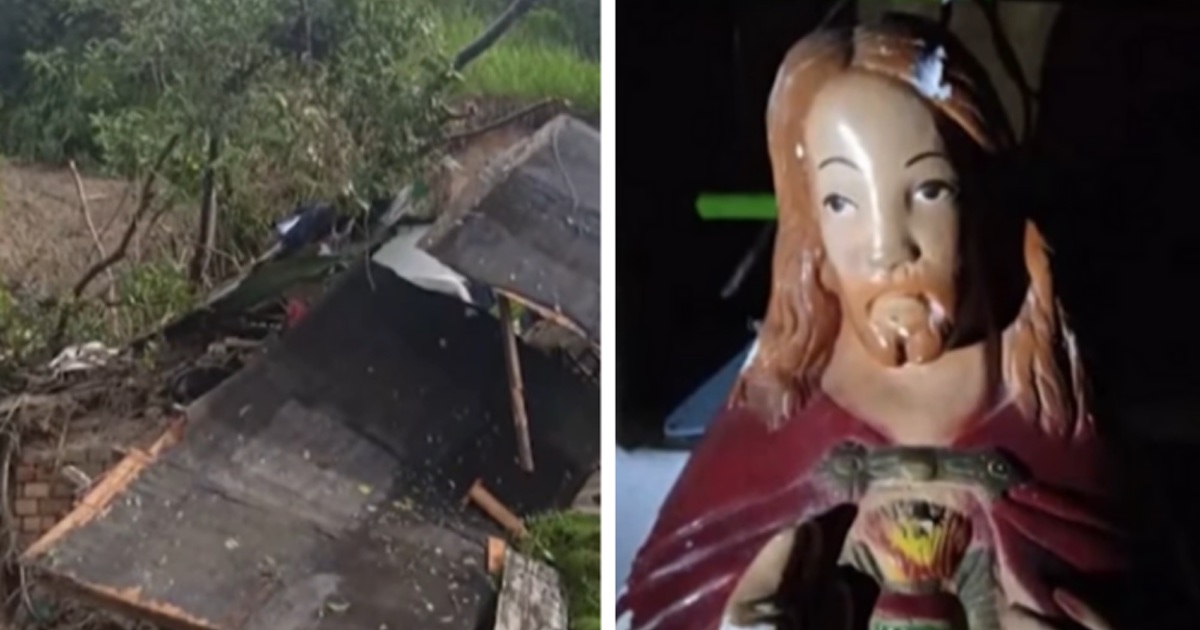 تمثال للقلب المقدس ينقذ طفلة صغيرة بعد انهيار قصة جدها