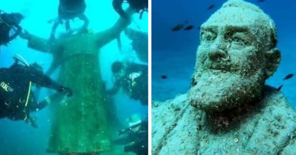 Импресивна статуа Падре Пија под морем (ФОТО) (ВИДЕО)