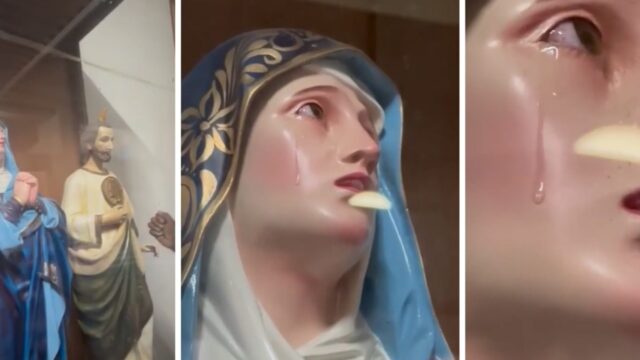 Llàgrimes al rostre de la Mare de Déu dels Dolors a Mèxic: hi ha un crit de miracle i l'església intervé