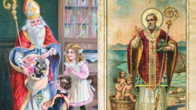 Святой Николай Барийский, святой, разносящий подарки детям в рождественскую ночь.