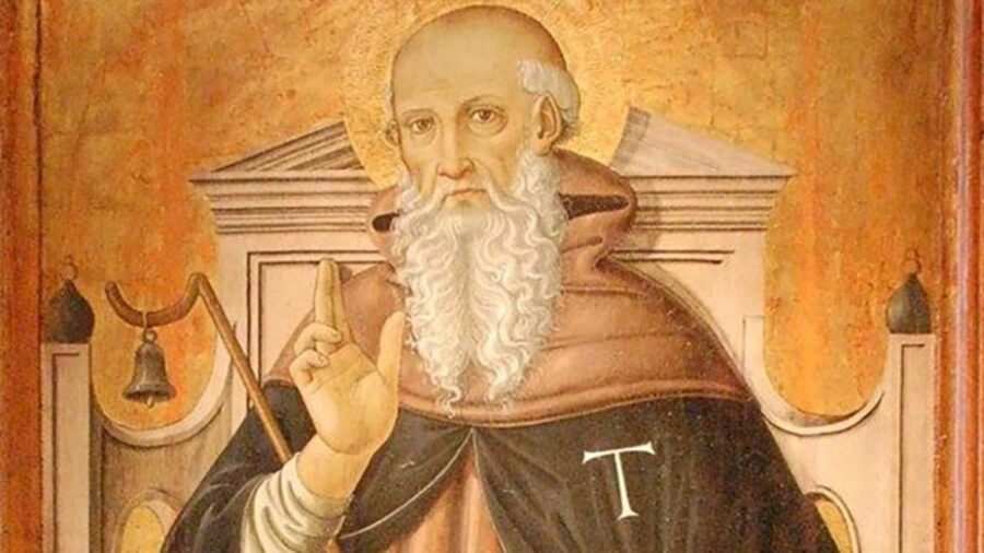 ນິທານທີ່ມີຊື່ສຽງຂອງ Sant'Antonio Abate, ຜູ້ອຸປະຖໍາຂອງສັດພາຍໃນແລະໄຟທີ່ລາວໄດ້ໃຫ້ຜູ້ຊາຍ