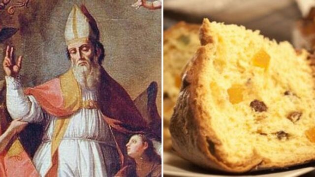 San Biagio en de traditie van het eten van panettone op 3 februari (gebed tot San Biagio voor de zegening van de keel)