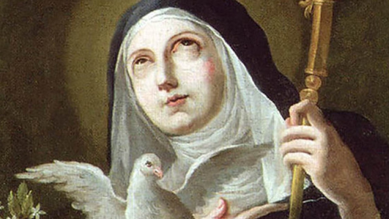 saint with dove