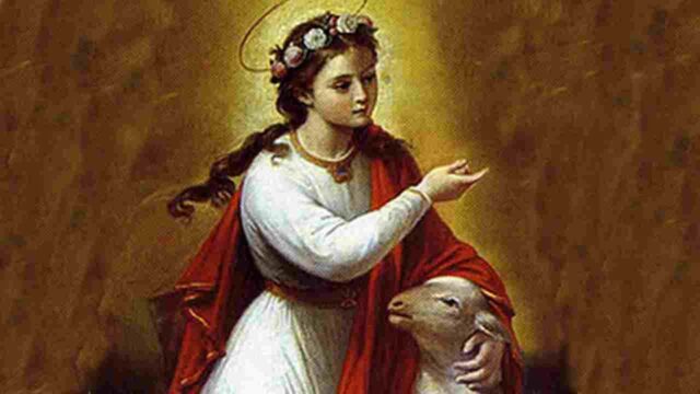 Sint Agnes, de heilige gemarteld als lammeren