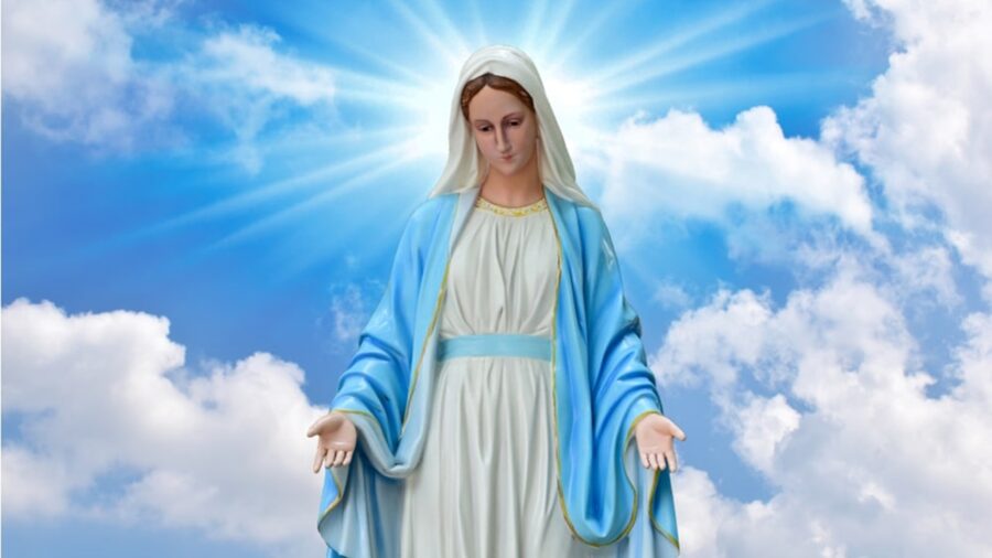 هن دعا سان اسان ورجن مريم کي دعوت ڏيون ٿا، تعجب جي مدونا